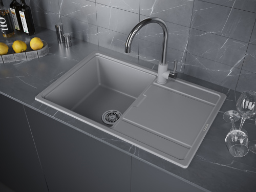 Кухонная мойка Paulmark FLUGEN 50-780 PM217850-GRM 80х50 цвет серый - фото 3